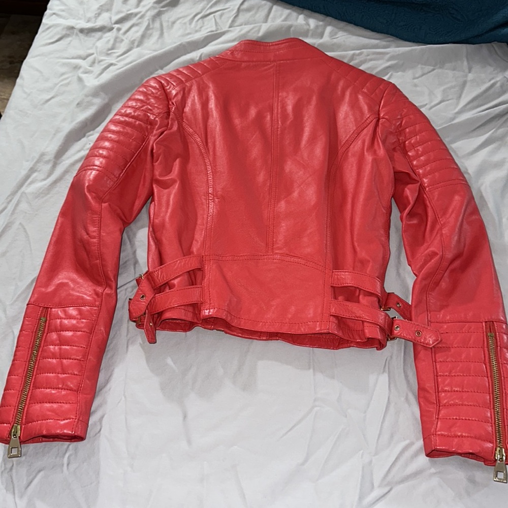 Italian LEATHER buttery soft Moto style jacket - Picture 7 of 16